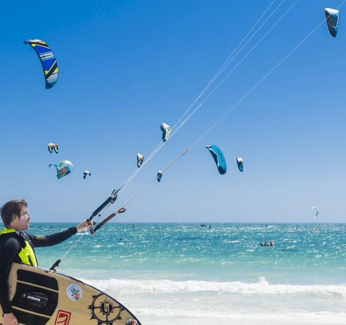 Kitesurfing in Gnaraloo, Australia