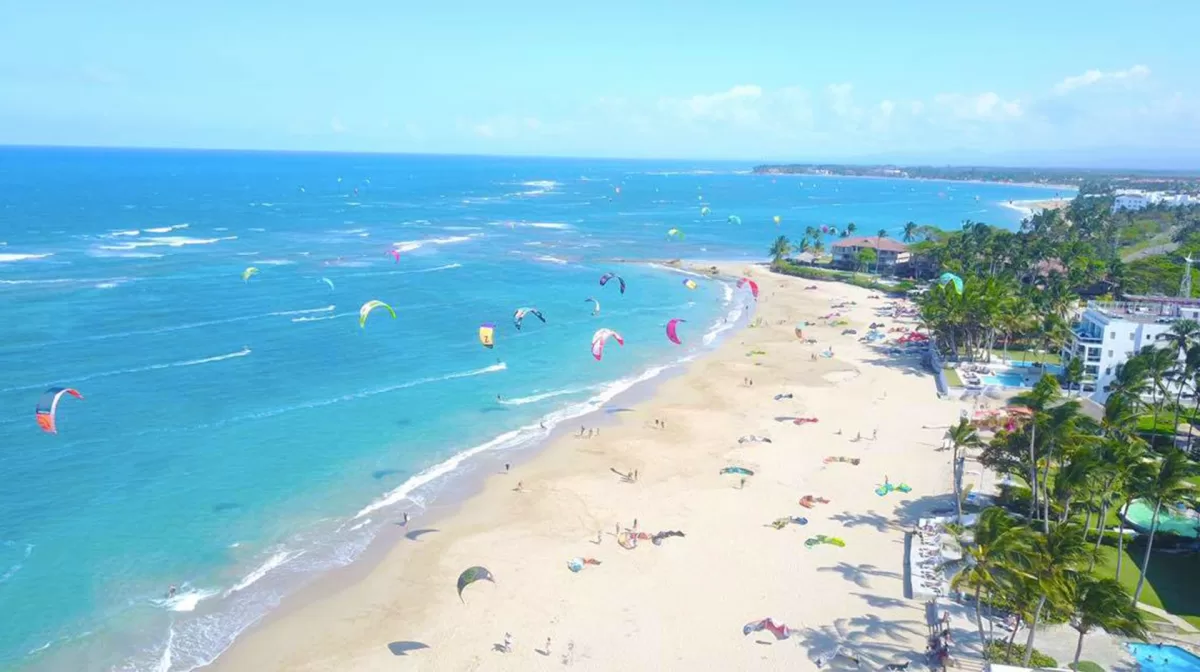 Kitesurfing in Cabarete, Dominican Republic, Caribbean, North America