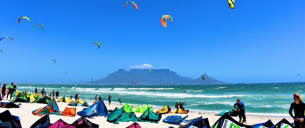 Kitesurfing in Cape Town, South Africa, Africa